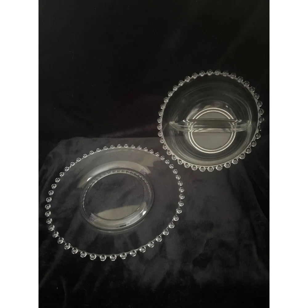 Imperial Glass Mayonnaise Set Unisex OS Clear Excellent Candlewick Beaded‎ Edge